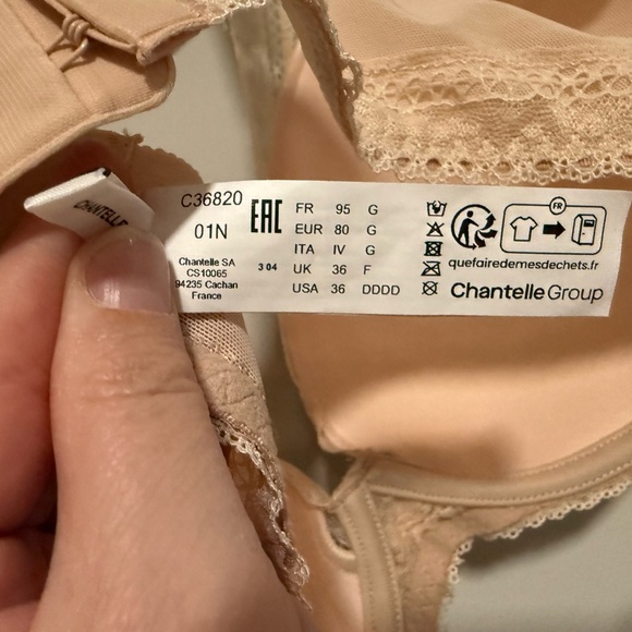 Chantelle Festivite Plunge Underwire Lace Bra Size 36DDD NWT C36820 - Picture 12 of 12